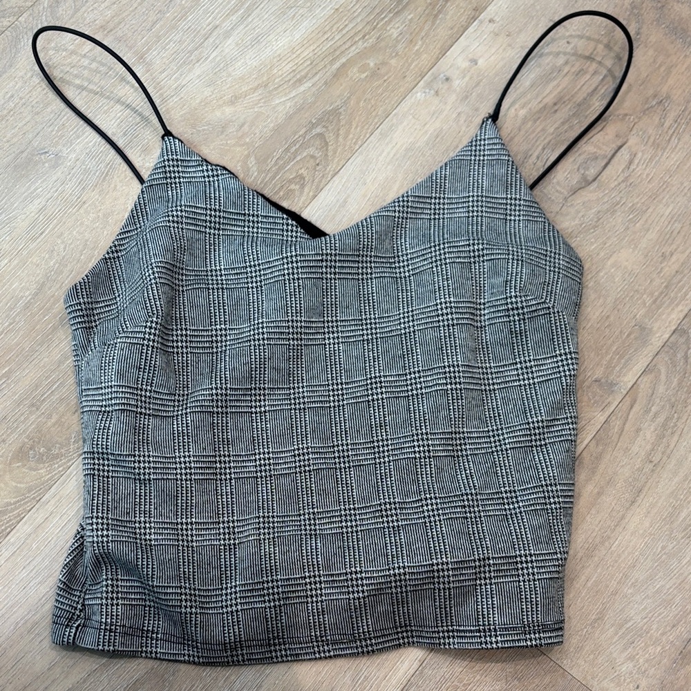 PLAID CROPPED TANK